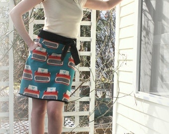 Fashion Qwerty Type - love note Mod Wrap Skirt - small medium-large