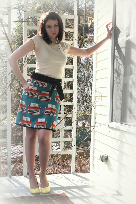 Fashion Qwerty Type - love note Mod Wrap Skirt - small medium-large