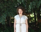 Late '70s/Early '80s Cream and Fawn Enrico Serrati Dress / M Medium L Large XL Extra Large