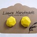 Dandelion Yellow Studs, Faceted Clay Earrings, Stainless Surgical Steel Post Earrings