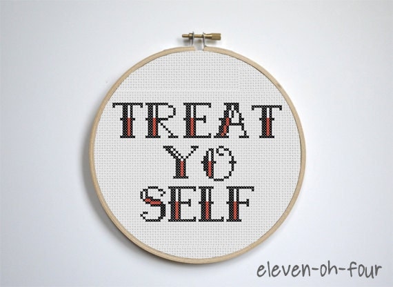Treat Yo Self Cross Stitch Pattern PDF