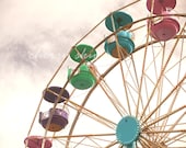 Ferris Wheel - Carnival Amusement Park Ride Colorful Summer Fun Turquoise Aqua County Fair Nursery Children Decor Wall Art 8x10 Photo