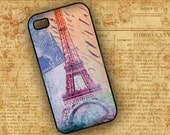 Iphone 5 case - Eiffel tower Iphone 5 cover - Paris Iphone 5 case, French , Iphone 5 case - Old Paris postcard (9579)