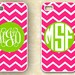 Personalized Iphone case - pink lime green chevron zigzag, monogrammed Iphone 5 case, Iphone 4 case 4s, plastic or silicone 4s cover (9702)