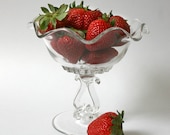 Vintage Viking Princess Clear Compote dinner party holiday red strawberries spring mothers day easter - TheHeirloomShoppe