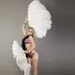 Burlesque dance burlesque feather fans White  2-layer Ostrich Feather Fan 30" x 54"