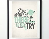 Star Wars quote poster - Do or do not, there is no try - Retro-style typographic poster A3