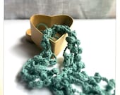 Pale Blue crochet pearls necklace 3 strands - Ready to ship - Spring Trend