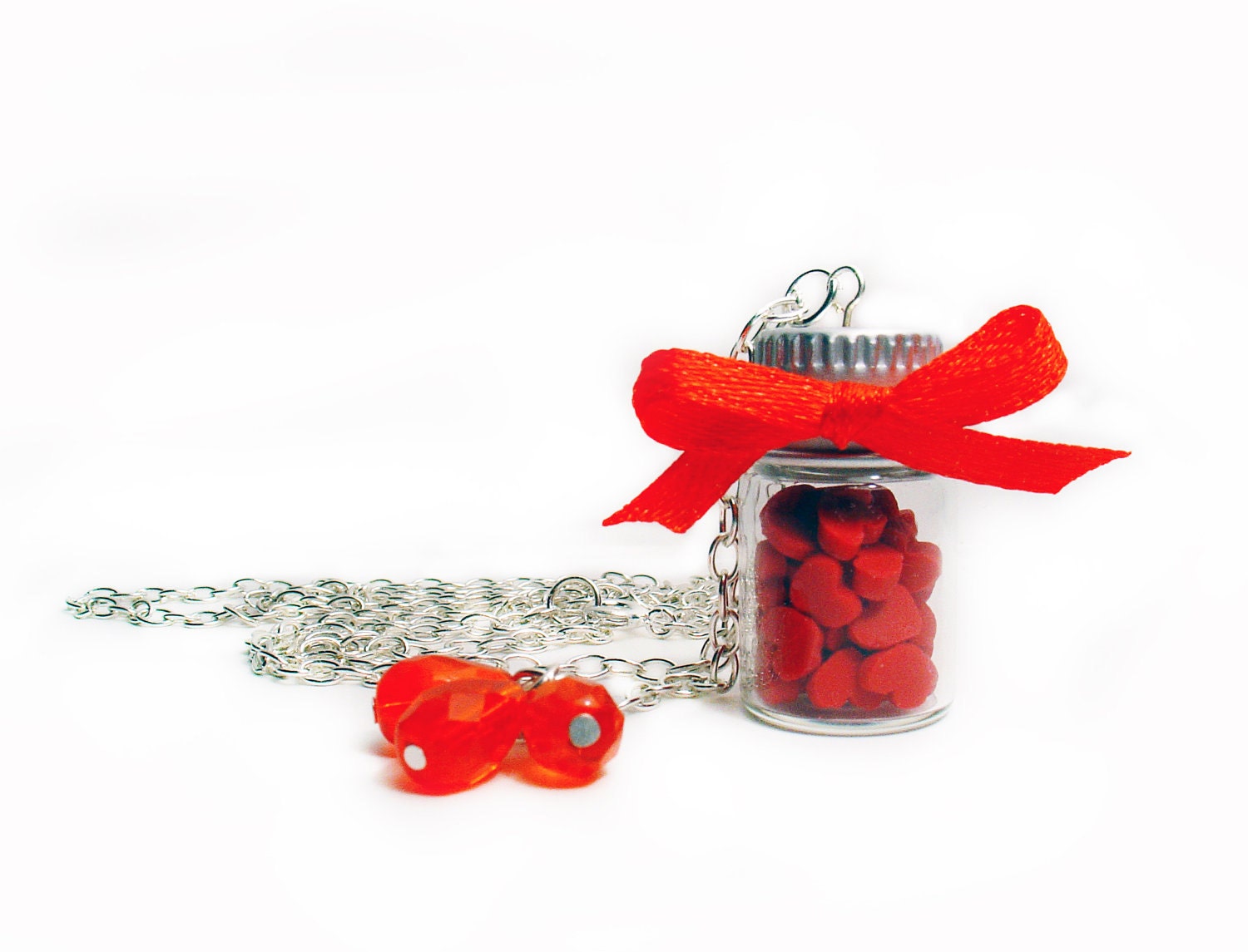 Mini Glass Bottle Charm Dollhouse Miniature Necklace, Miniature food Jewelry, Food Necklace