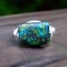 Monet Water Lilies - Australian Jasper Wire Wrapped Ring in Silver - Any Size Made to Order