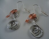 Mixed Metal Artisan Swirl Earrings.