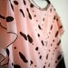 Handprinted Top, Sheer Blouse, Womens Shirt, Screenprinted tshirt