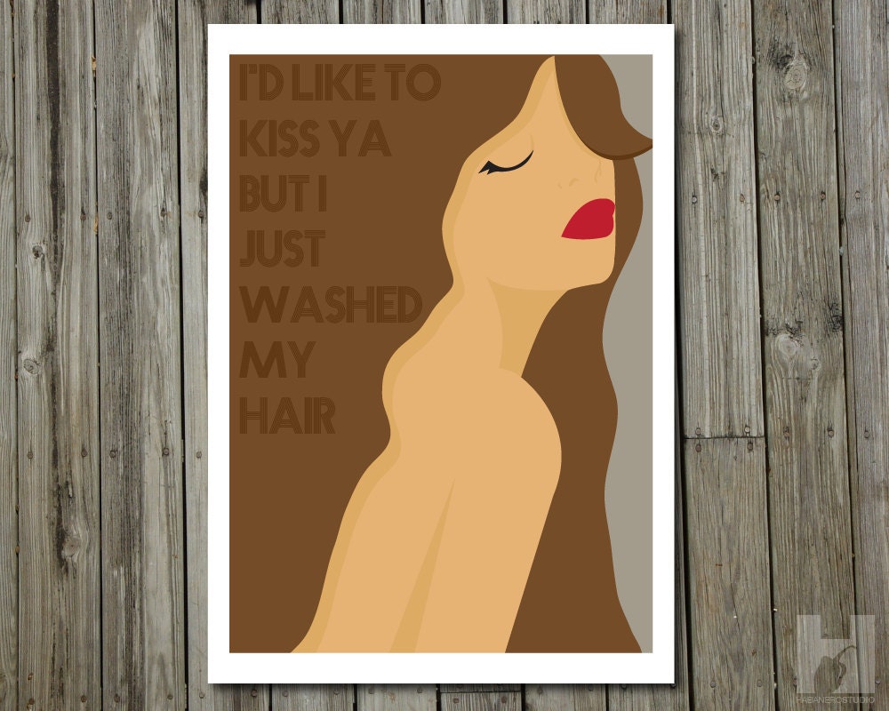 Film quote - 5x7 print - Bette Davis - Kiss - Hair - Humorous - Movie Quote - Illustration - Print - CHÂTAINE