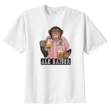 Chimp Ale Raiser Monkey T Shirt, s m l xl 2x 3x 4x 5x, Beer Lovers, Drinking Fun