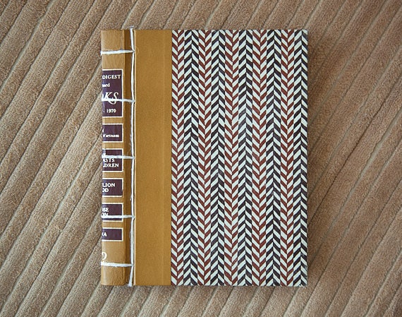 brown vintage hand made journal // hard bound journal