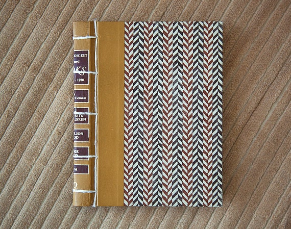 brown vintage hand made journal // hard bound journal