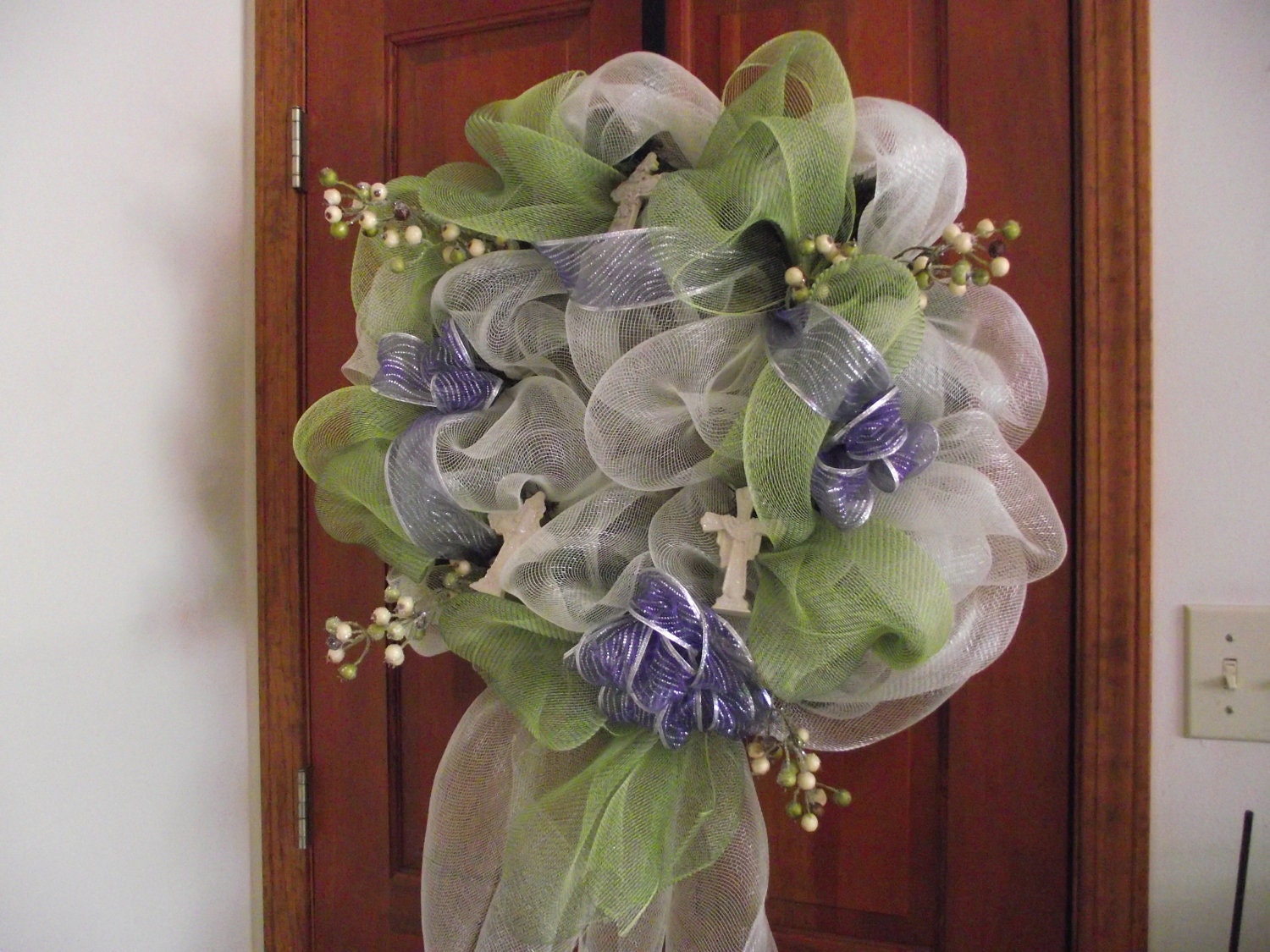 Elegant Easter Deco Mesh Wreath