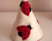 Lady Bug Felt Party Hat, Birthday Hat, Crown, Dress Up