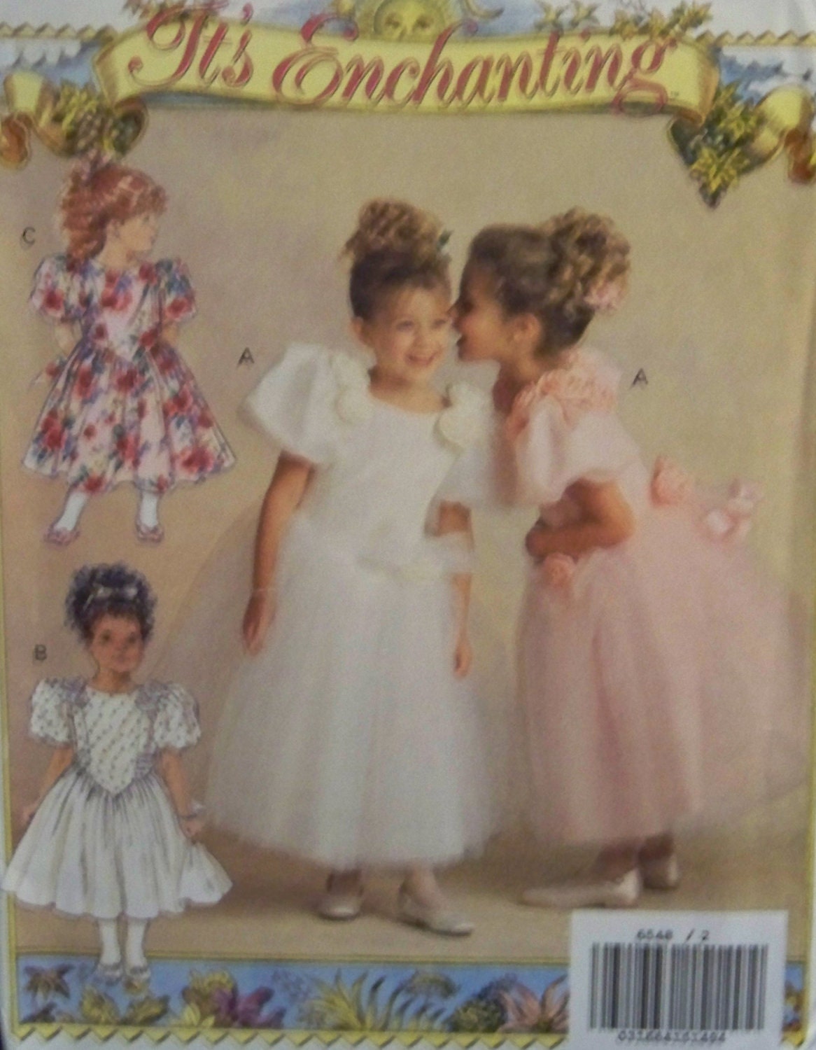 Vintage 1992 Butterick 6548 UNCUT "It's Enchanting" Pattern for Children's Dress in Sizes 2-3-4