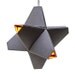 Paper Origami Lamp. Light Grey and Yellow. 24 sides. (Polyhdra Luminaria Series)