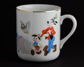 Vintage Mug with Favorite Disney Characters on Parade