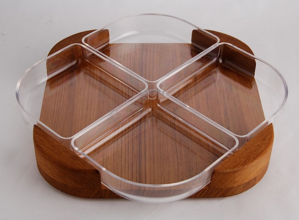 Danish Modern Style Teak Condiment Server