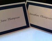 Ivory and Navy Wedding Name Place Cards