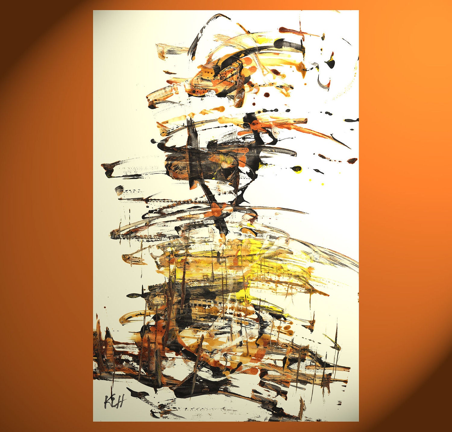 SPECIAL Sale - Original Abstract Paintings -- Swaying Leaves -- Modern Wall Art -- Abstract Expressionism
