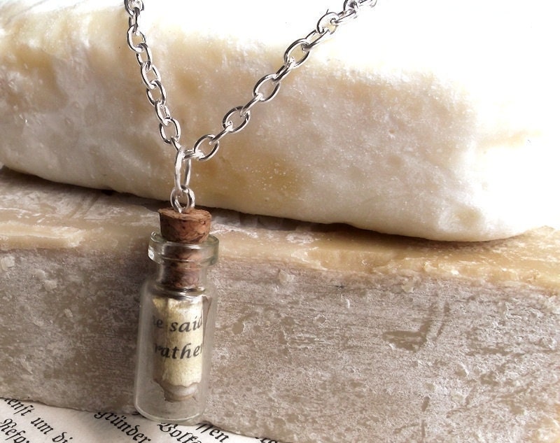 Custom Bible verse in glass vial necklace - silver plated - Personalized Christian jewelry