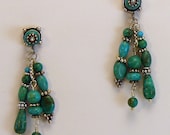 Turquoise and Sterling Silver Dangle Earrings