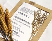 Wheat Fall Wedding Invitation and Response Card made from Wood and Paper - DEPOSIT LISTING