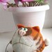 Needle Felted Toy - Orange cat Basil-Soft Sculpture, OOAK
