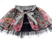 Kids twirling pettiskirt inspired birthday clothing, flower pattern, Jackrabbit - Girls designer party skirt (5 to 8 years)