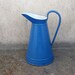 Blue French Antique Enamel Pitcher or Jug Large Very Good Condition