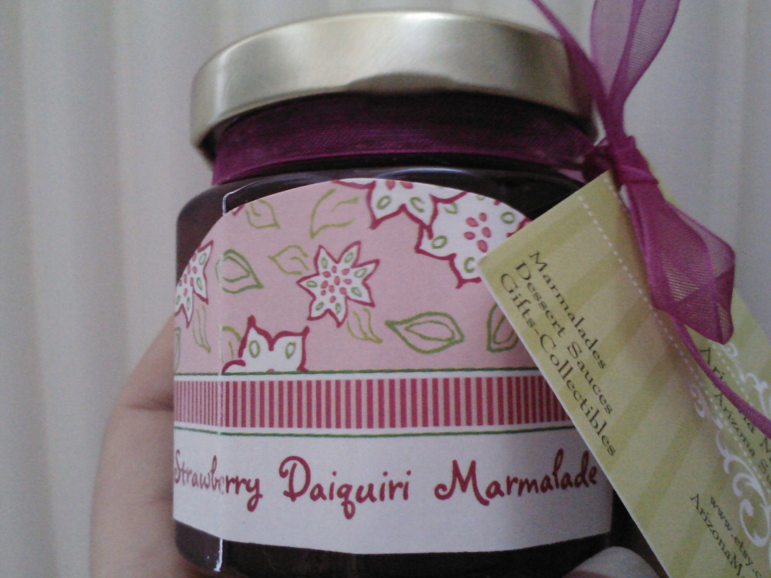Strawberry Daiquiri Marmalade Sampler/ Pink Wedding Favor - 4 oz (125 ml)-Treasury Item