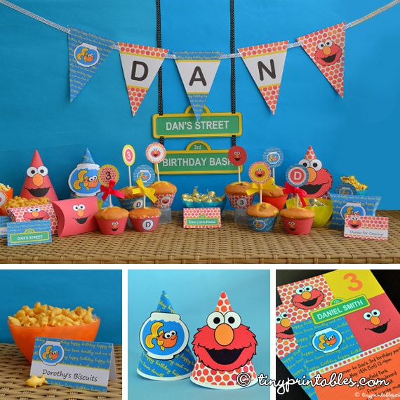 Elmo Birthday Party Printables With Matching Invites: Super Cute & Easy To Assemble