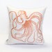 1 cotton Octopus Ocean pattern white decorative pillow cover /  cushion cover / simple design 18"