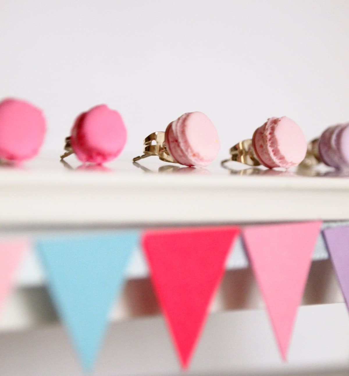 Polymer Macaron earrings, pastel post studs. Paris is always a good idea