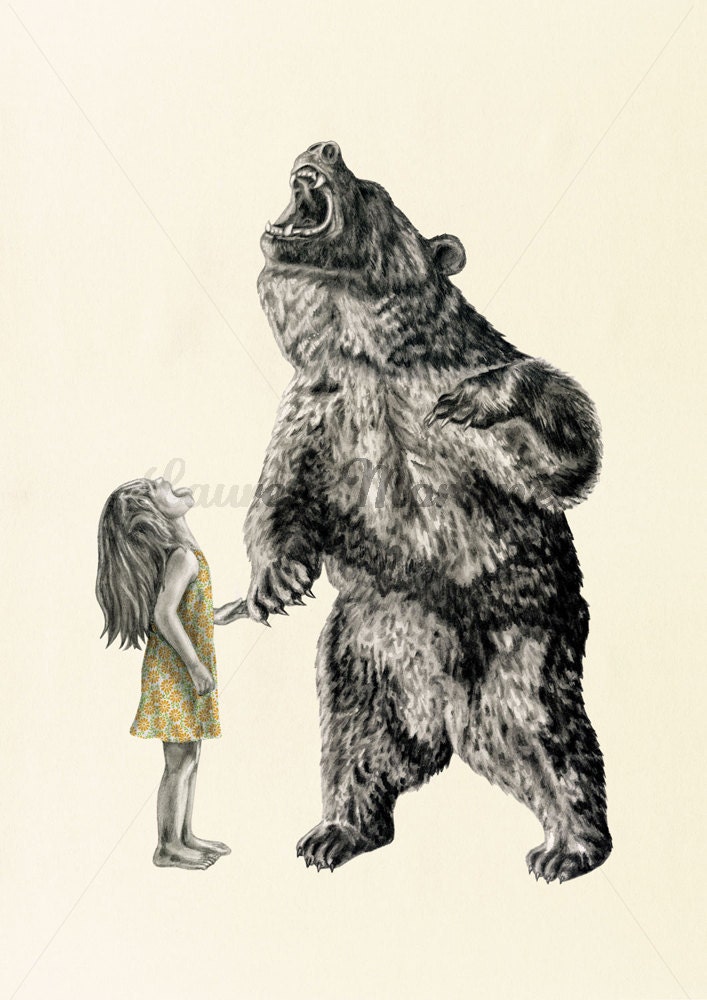 Bear With Me - Illustration Art Print A3