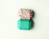 Pink and Green color brooch, color block, handmade brooch, color brooch
