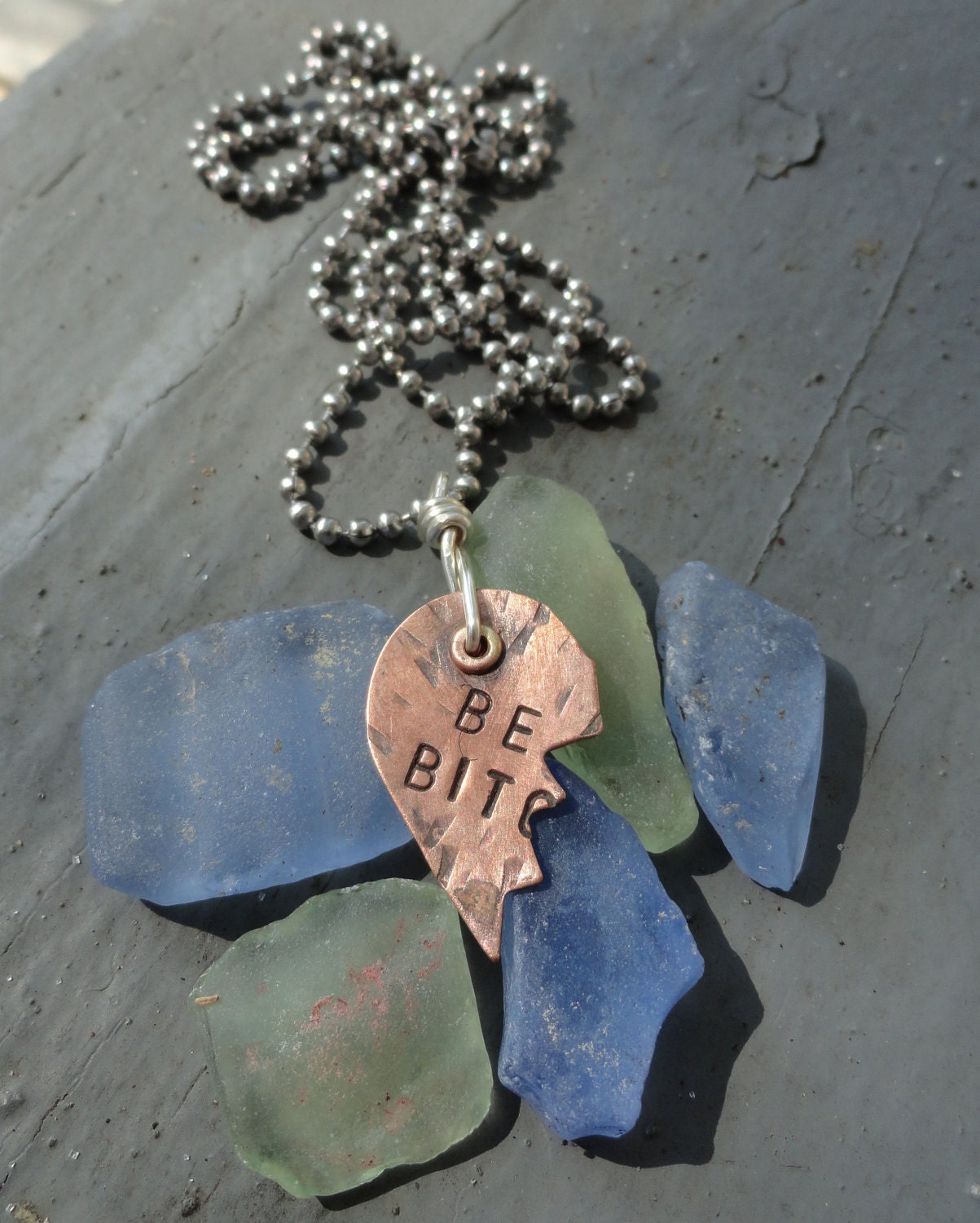 Mature Content - Necklaces - Best Bitches Necklaces Copper Heart on Stainless Steel Ballchain