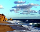 Laguna Beach photography 5x7 fine art print beach decor blue skies clouds rocks waves dreamy