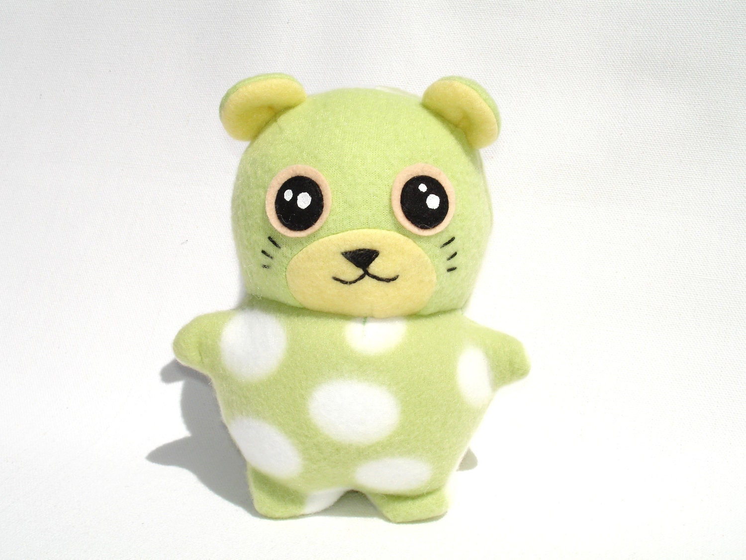 Plush hamster toy kawaii mint green polka dot fleece