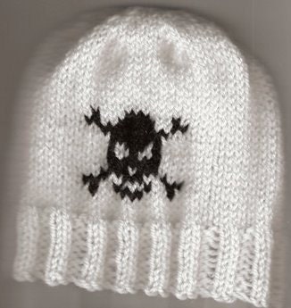 Baby Pirate HAND KNITTED beanie hat - 3-6 months - Many colours available