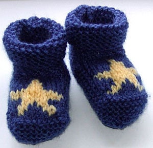 Baby Star HAND KNITTED booties - 12-18 months - Many colours available