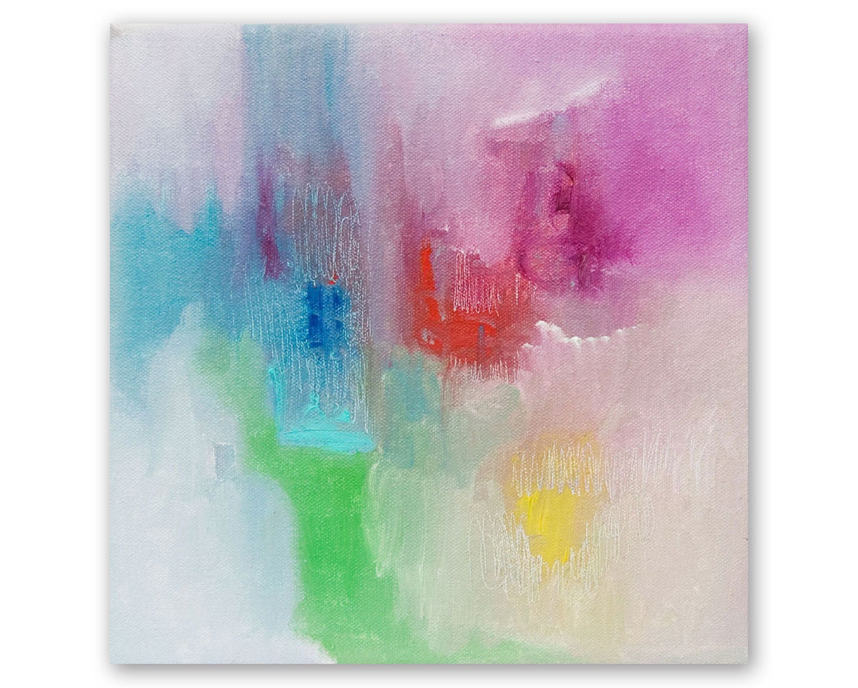 Abstract Contemporary Art - original oil painting on canvas 8"x8"