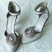 Beige Chiffon Roses Shoe Clips