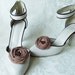 Cinnamon Brown Chiffon Roses Shoe Clips