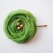 Green Chiffon Roses Hair Bridal Bobby Pin