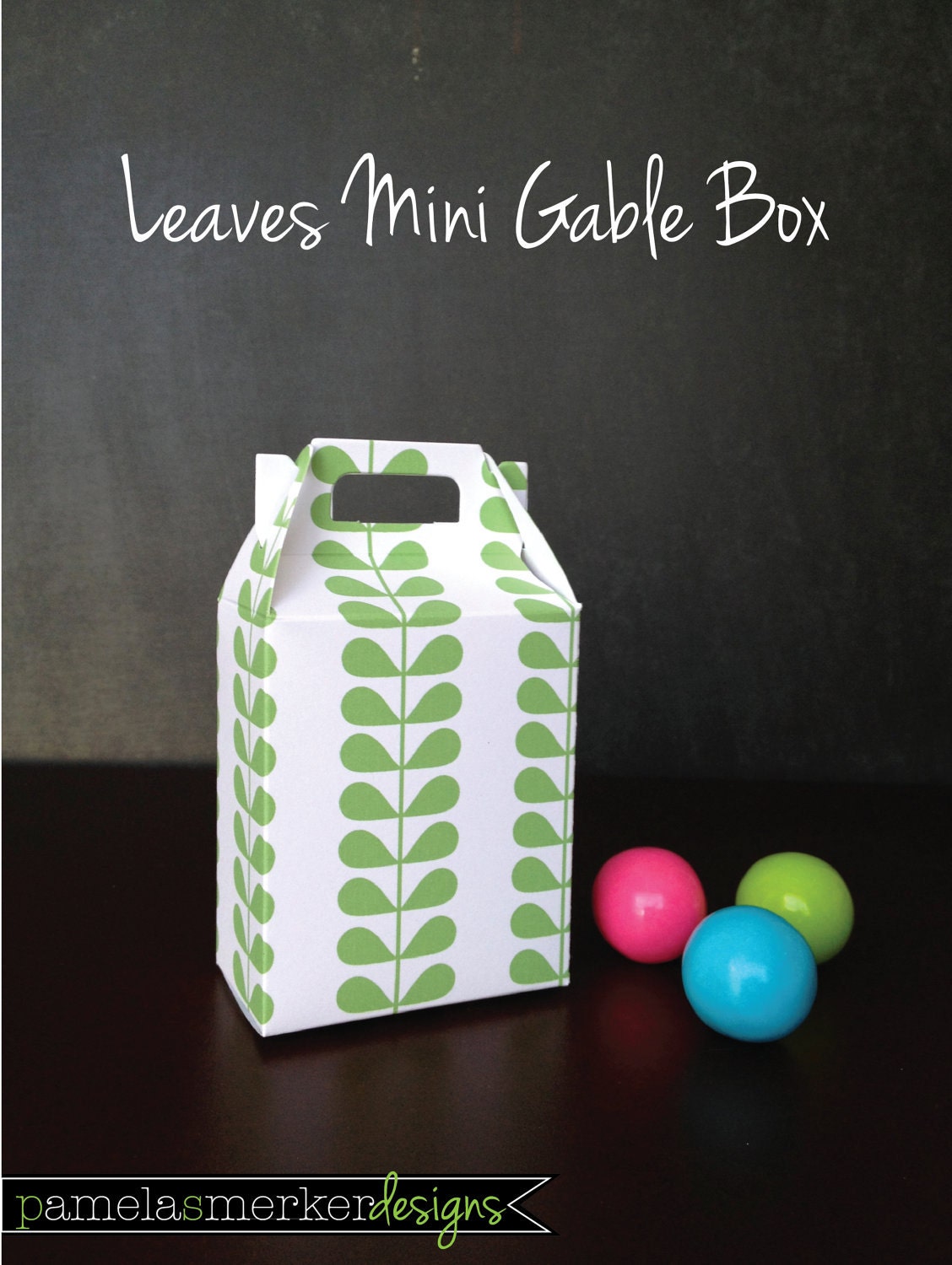 Pick a Color Leaves Mini Gable Favor Box